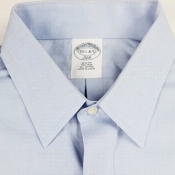 Brooks Brothers 346 Slim fit 15.5 4/5 Blue Shirt - Picture 2 of 5
